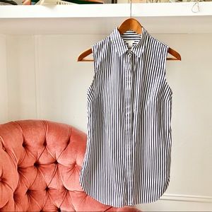 Jcrew button-down tank in white and navy